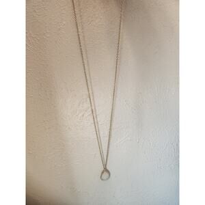 Banana Republic‎ Crystal Teardrop Pendant Chain Necklace Gold Tone 30 to 33 Inch